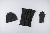 3-set: Hat, scarf and gloves made of merino wool and cashmere Anthracite