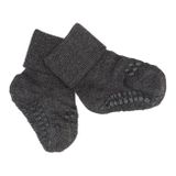 Kids&#039; Non-Slip Bamboo Socks Dark Grey Melange
