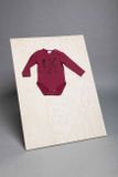 Kids&#039; Long-Sleeved Onesie Burgundy &quot;Dog with Banjo&quot;