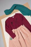 Kids&#039; Long-Sleeved T-Shirt Burgundy &quot;Dog with Banjo&quot;