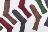 Wool Ribbed Socks Dark Brown