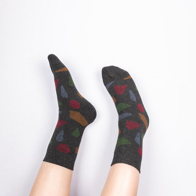 Adults' insulated anthracite Socks Terrazzo