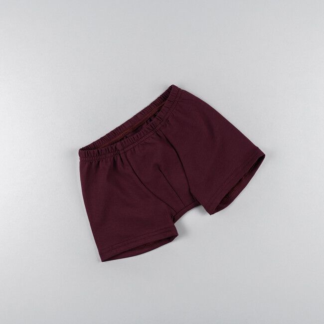 Boys' burgundy boxer shorts made of organic cotton