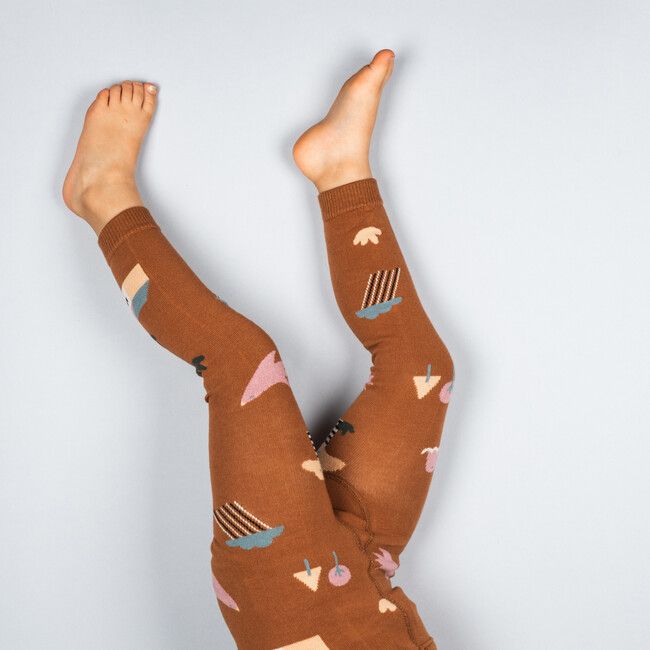 Kid's Brown Cotton Leggings On and Off Road