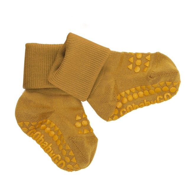 Kids' Non-Slip Bamboo Socks Mustard