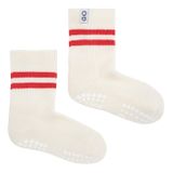 Kid's sports non-slip socks with red stripes