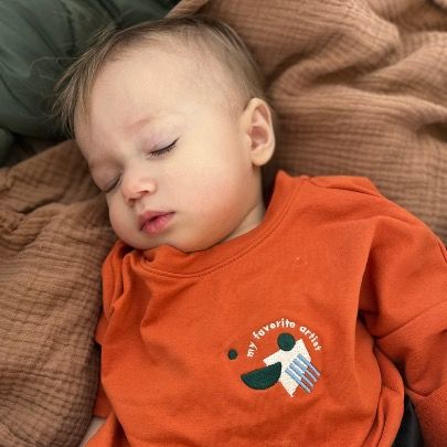 Kids' orange Long-Sleeved T-Shirt "It's MOEvember time"