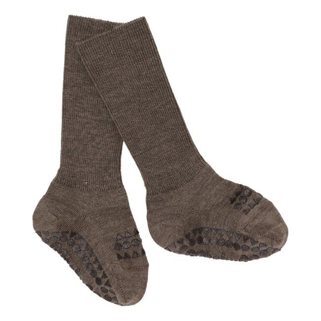 Kids' Wool Non-Slip Socks Brown