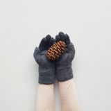 Kids' Merino wool and Cashmere Gloves Anthracite