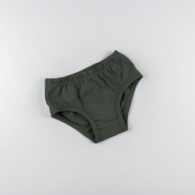 Girls' Dark Green Panties Made of Organic Cotton