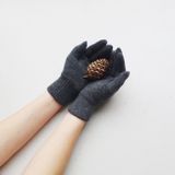Merino wool and Cashmere Gloves Anthracite