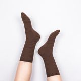 Wool Ribbed Socks Dark Brown