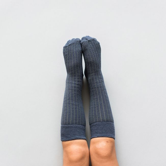 Kids’ Ribbed Knee High Socks Grey